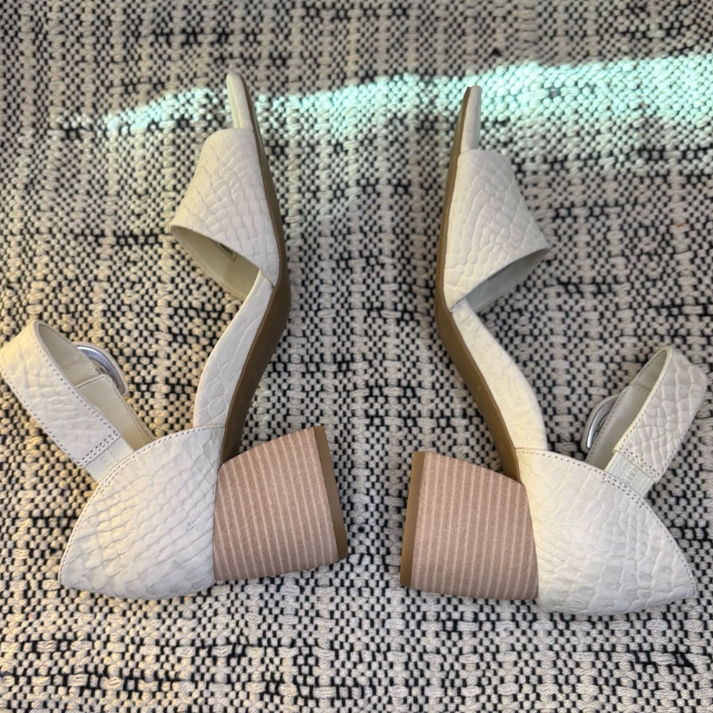 Vionic Chardonnay Block Heeled Sandal Cream Leather Size 8 - Picture 7 of 15